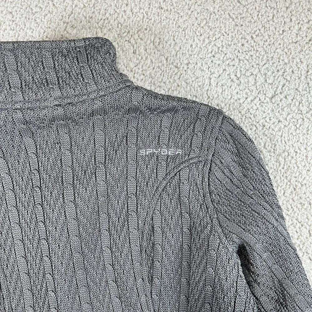 SPYDER‎ Full Zip Textured Fleece Jacket Gray Womens Medium Athletic Outdoor